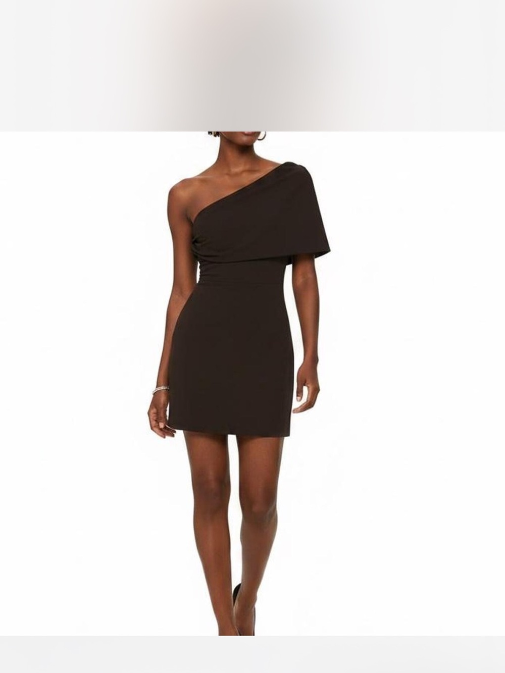 One-Shoulder Brown Off the Shoulder Mini Dress